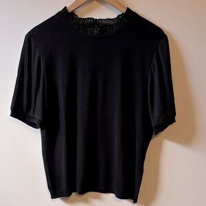 Adrianna Papell Black Short Sleeve Top